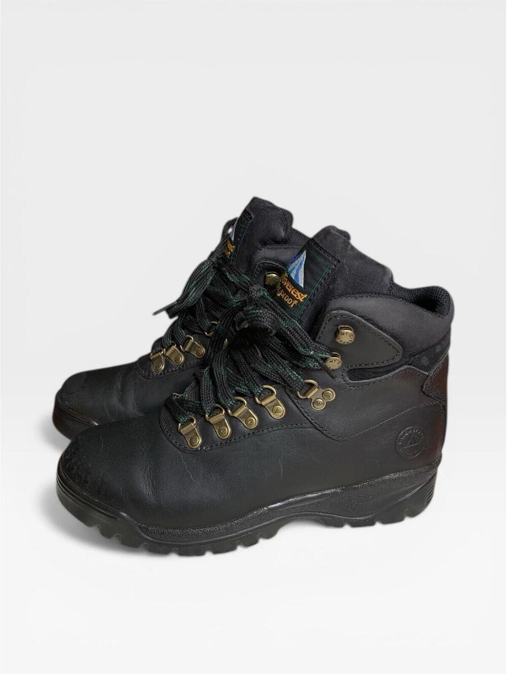 Women's Everest Waterproof Leather Hiking Boots Black Size 7.5 Comfort Outdoors